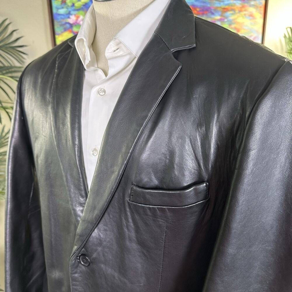 Claiborne Lamb's leather 38R Sport coat Black, Soft beautiful condition